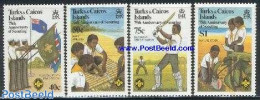 Turks And Caicos Islands 1982 Scouting 4v, Mint NH, Sport - Cricket - Scouting - Cricket