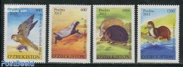 Uzbekistan 2012 Fauna 4v, Mint NH, Nature - Animals (others & Mixed) - Birds - Birds Of Prey - Hedgehog - Uzbekistán