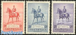 Australia 1935 King George V 3v, Unused (hinged), History - Nature - Kings & Queens (Royalty) - Horses - Ungebraucht