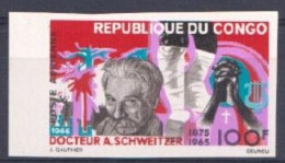 Congo Brazaville 1966, Nobelprize, Schweitzer, 1val IMPERFORATED - Ongebruikt