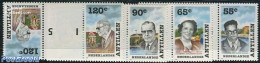 Netherlands Antilles 1988 Famous Persons 4v, Gutter Pairs, Mint NH - Autres & Non Classés