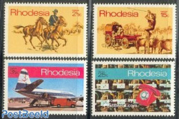 Rhodesia 1970 Post, Telegraph & Telephone 4v, Mint NH, Nature - Science - Transport - Horses - Telecommunication - Pos.. - Telecom