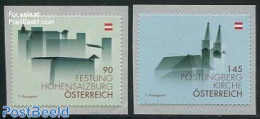 Austria 2013 Definitives 2v S-a, Mint NH, Religion - Churches, Temples, Mosques, Synagogues - Art - Castles & Fortific.. - Unused Stamps