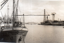 Photographie Photo Vintage Snapshot Nantes Grue Port Dock - Plaatsen