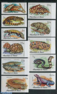 Guinea, Republic 1977 Reptiles 11v, Imperforated, Mint NH, Nature - Crocodiles - Frogs & Toads - Reptiles - Snakes - T.. - Other & Unclassified