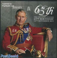 Jersey 2013 Prince Charles 65th Birthday S/s, Mint NH, History - Various - Kings & Queens (Royalty) - Uniforms - Familles Royales
