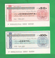 Milano Miniassegni Banca Belinzaghi Miniassegni 1977 Da 50 E 100 Lire X S.P.I. Pubblicità - [10] Scheck Und Mini-Scheck