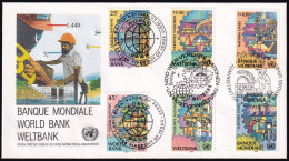 UNO NEW YORK - WIEN - GENF 1989 TRIO-FDC Weltbank - Emissioni Congiunte New York/Ginevra/Vienna