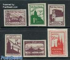 Lithuania 1921 Central Lithuania, Postage Due, City Views 6v Imp., Unused (hinged), Art - Architecture - Lithuania