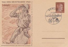 Dt. Reich Mi.Nr. P 308b/01 Sonderpostkarte Tag Der Briefmarken 1942, Afrikakorps - Sonstige & Ohne Zuordnung