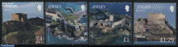 Jersey 2017 Castles & Forts 4v, Mint NH, History - Europa (cept) - Art - Castles & Fortifications - Châteaux