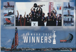 New Zealand 2017 America's Cup, Bermuda 2017 Winners, Mint NH, Sport - Sailing - Unused Stamps