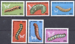 Congo Brazaville 1971, Caterpillars, 6val - Mint/hinged