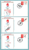 FDC France 1990  - XVIe JO - Jeux Olympiques D'hiver Albertville - Patinage, Saut, Ski De Vitesse - YT 2633 - 2674 -2675 - 1990-1999