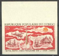 Congo Brazaville 1973, 100th Anniversary Of World Meteorological Organization, 1val IMPERFORATED - Mint/hinged