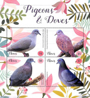 Nevis 2019 Pigeons & Doves 4v M/s, Mint NH, Nature - Birds - St.Kitts And Nevis ( 1983-...)