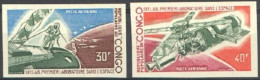 Congo Brazaville 1973, Airmail - Skylab Space Laboratory, 2val IMPERFORATED - Ongebruikt