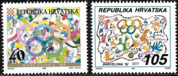 CROACIA 1992  OLYMPICS BARCELONA 92 - YVERT  163-164 - MI 203-204 ** - Croatia