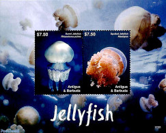 Antigua & Barbuda 2017 Jellyfish 2v M/s, Mint NH, Nature - Shells & Crustaceans - Vie Marine