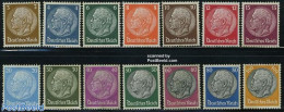 Germany, Empire 1933 Definitives, Hindenburg 14v, Unused (hinged) - Nuevos