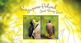 Singapore 2019 Birds, Joint Issue Poland S/s, Mint NH, Nature - Various - Birds - Birds Of Prey - Joint Issues - Emissions Communes
