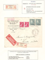 TP 430 (2) Poortman+TP S/L. Paul Dusausoit Expédiée En Exprès-Rexcommandé Obl BXL QL 23/1/1944 > Ruette Par Arlon - Covers & Documents