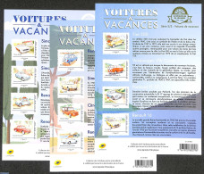 France 2020 Vacation Automobiles 12v (3 M/s) S-a, Mint NH, Transport - Automobiles - Unused Stamps