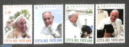 Vatican 2020 Pontificat Of Pope Francis 4v, Mint NH, Nature - Religion - Birds - Cat Family - Cattle - Dogs - Pope - Unused Stamps