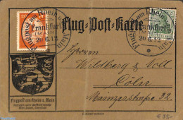 Germany, Empire 1912 Airmail Postcard  (folded), Postal History - Briefe U. Dokumente