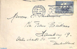 Netherlands 1934 Letter To Germany With NVPH No. 268, Postal History, Transport - Ships And Boats - Briefe U. Dokumente