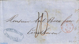 Netherlands 1866 Folding Letter From MAASTRICHT To Eindhoven, Postal History - Covers & Documents