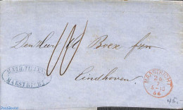 Netherlands 1866 Folding Letter From MAASTRICHT To Eindhoven, Postal History - Brieven En Documenten