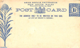 Australia, New South Wales 1895 Postcard 1.5d, Unused Postal Stationary, Nature - Flowers & Plants - Sonstige & Ohne Zuordnung