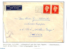 Netherlands 1949 Airmail Letter To Egypt, See Description At Photo, Postal History - Storia Postale