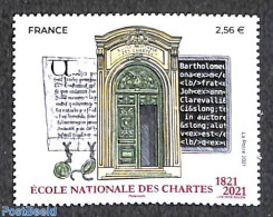 France 2021 Ecole Nationale Des Chartres 1v, Mint NH, Science - Education - Ongebruikt