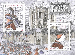 France 2021 History, Jeanne Hachette, Louis XI S/s, Mint NH, History - History - Unused Stamps