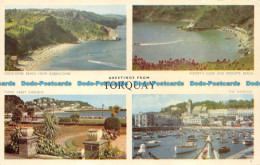 R064235 Greetings From Torquay. Multi View. Jarrold. RP. 1958 - Monde