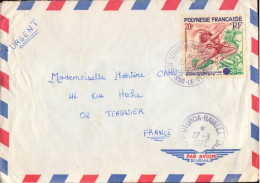 Lettre De Polynesie Francaise, Uturoa-raiatea, Iles Sous Le Vent,  Jeux Olympique D Hiver, Sapporo - 1961-....