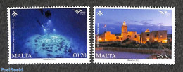 Malta 2022 Euromed, Maritime Archeology 2v, Mint NH, History - Sport - Archaeology - Diving - Archéologie