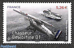 France 2022 Chasseur Dewoitine 1v, Mint NH, Transport - Aircraft & Aviation - Ships And Boats - Ungebraucht