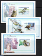 Congo Dem. Republic, (zaire) 2003 Birds Of Prey 3 S/s, Imperforated, Mint NH, Nature - Birds - Birds Of Prey - Owls - Other & Unclassified