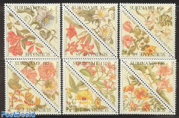 Suriname, Republic 1990 Flowers 6x2v, Unused (hinged), Nature - Flowers & Plants - Suriname