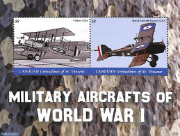 Saint Vincent & The Grenadines 2022 Canouan, Military Aircrafts Of World War I 2v M/s, Mint NH, History - Transport - .. - Aerei