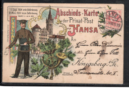 1900, Königsberg -Abschieds-GA Karte 2 Pfg.  , Bedarf   . Ostpreussen  #201 - Correos Privados & Locales