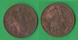 France 10 Centimes 1901 Francia 10 Centesimi 1901 Bronze Coin - 10 Centimes