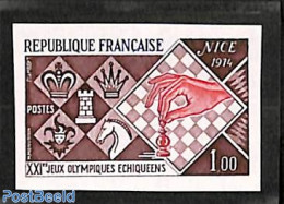 France 1974 Chess 1v, Imperforated, Mint NH, Sport - Chess - Neufs