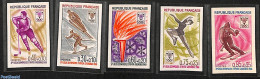 France 1968 Olympic Winter Games 5v, Imperforated, Mint NH, Sport - Ice Hockey - Olympic Winter Games - Skating - Skiing - Nuevos