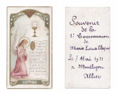 Montluçon, 1re Communion De Marie-Louise Chaput, 1911, Ange, éd. Blanchard N° 2185 - Images Religieuses