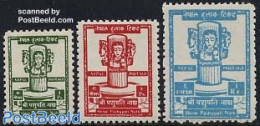 Nepal 1959 Sri Papupati Nath Temple 3v, Unused (hinged) - Népal