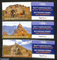 Armenia 2023 Historical Monuments 3v+tabs, Mint NH - Armenië